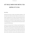 KỸ THUẬT BƠM TINH TRÙNG VÀO BUỒNG TỬ CUNG