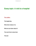 Essay topic: A visit to a hospital