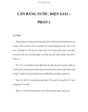 CÂN BẰNG NƯỚC, ĐIỆN GIẢI – PHẦN 2