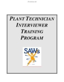 PLANT TECHNICIAN INTERVIEWER TRAINING PROGRAM