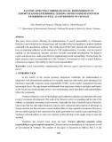 Factors affecting corporate social responsibility in export seafood enterprises, lessons and recommendation for enterprises as well as government of Vietnam