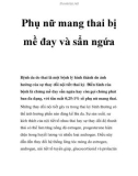 Phụ nữ mang thai bị mề đay và sẩn ngứa