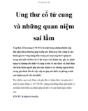 Ung thư cổ tử cung và những quan niệm sai lầm