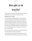 Béo phì có di truyền?