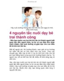 4 nguyên tắc nuôi dạy bé trai thành công