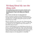 Sử dụng khoai tây sao cho đúng cách