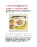 Vitamin B giúp giảm nguy cơ ung thư phổi