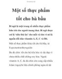 Một số thực phẩm tốt cho bà bầu