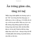 Ăn trứng giảm cân, tăng trí tuệ