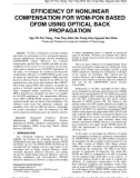 Efficiency of nonlinear compensation for WDM pon based ofdm using optical back propagation