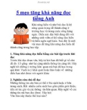 5 mẹo tăng khả năng đọc tiếng Anh