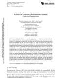 Enhancing traditional recommender systems via social communities