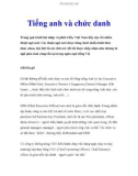 Tiếng anh và chức danh