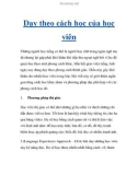 Dạy theo cách học của học viên