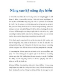 Nâng cao kỹ năng đọc hiểu