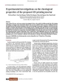 Experimental investigations on the rheological properties of the proposed 3D printing mortar