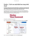 Firefox - Cách xem mật khẩu lưu trong trình duyệt