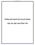 Những thử thách khi chuyển thành ngữ, tục ngữ sang tiếng Anh