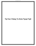 Tại Sao Chúng Ta Kém Ngoại Ngữ