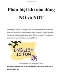 Phân biệt khi nào dùng NO và NOT