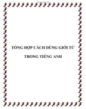 TỔNG HỢP CÁCH DÙNG GIỚI TỪ TRONG TIẾNG ANH