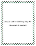 [Gr] Các Cách So Sánh Trong Tiếng Đức (Komparativ & Superlativ)