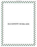 [Gr] GENITIV (Sở hữu cách)