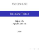 Bài giảng Toán 2: Chương 2 - Nguyễn Anh Thi