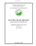 Đề cương chi tiết học phần (Dùng cho sinh viên chuyên ngành Dược Thú y): Vi sinh vật đại cương