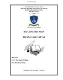 Bài giảng Toán cao cấp A1: Phần 1 - ThS. Bành Thị Hồng