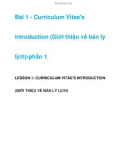 Bài 1 - Curriculum Vitae's introduction (Giới thiệu về bản lý lịch)-phần 1