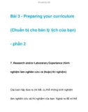 Bài 3 - Preparing your curriculum (Chuẩn bị cho bản lý lịch của bạn) - phần 2