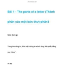 Bài 1 - The parts of a letter (Thành phần của một bức thư)-phần3