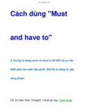 Cách dùng Must and have to