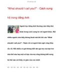 Tài liệu về What should I call you? - Cách xưng hô trong tiếng Anh