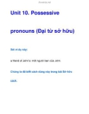 Unit 10. Possessive pronouns