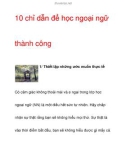 Tài liệu về 10 chỉ dẫn để học ngoại ngữ thành công