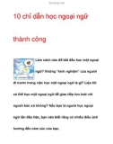 Tài liệu về 10 chỉ dẫn học ngoại ngữ thành công