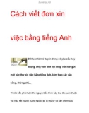 Tài liệu về Cách viết đơn xin việc bằng tiếng Anh