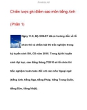 Chiến lược ghi điểm cao môn tiếng Anh (Phần 1)