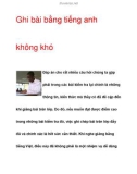 Ghi bài bằng tiếng anh không khó