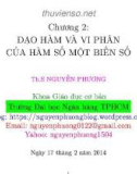 Bài giảng Toán cao cấp: Chương 2 - ThS. Nguyễn Phương