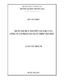 Luận văn Thạc sĩ Kinh tế: Quản trị mua nguyên vật liệu của Công ty Cổ phần Sản xuất Thép Việt Đức