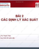 Bài giảng Lý thuyết xác suất và thống kê toán: Bài 2 - ThS. Hoàng Thị Thanh Tâm