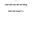 Làm thế nào để nói tiếng Anh trôi chảy?(1)