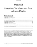 Exceptions, Templates, and Other Advanced Topics