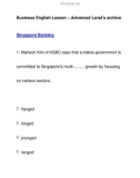 Business English Lesson – Advanced Level's archiveSingapore Banking