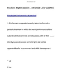 Business English Lesson – Advanced Level's archiveEmployee Performance Appraisal