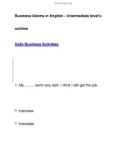 Business Idioms in English – Intermediate level'sarchiveDaily Business Activities