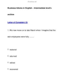 Business Idioms in English – Intermediate level'sarchiveLetter of Complaint (3)